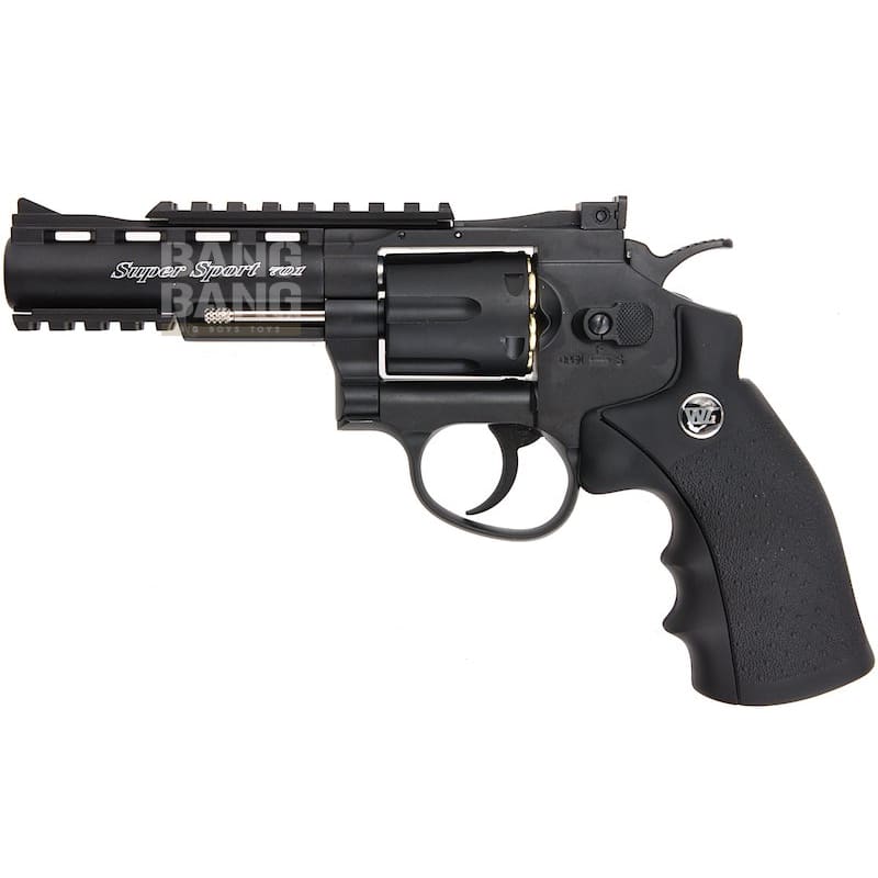 Gun Heaven (WinGun) 701 4 inch 6mm Co2 Revolver (Black Grip) - Black - Bang Bang Airsoft