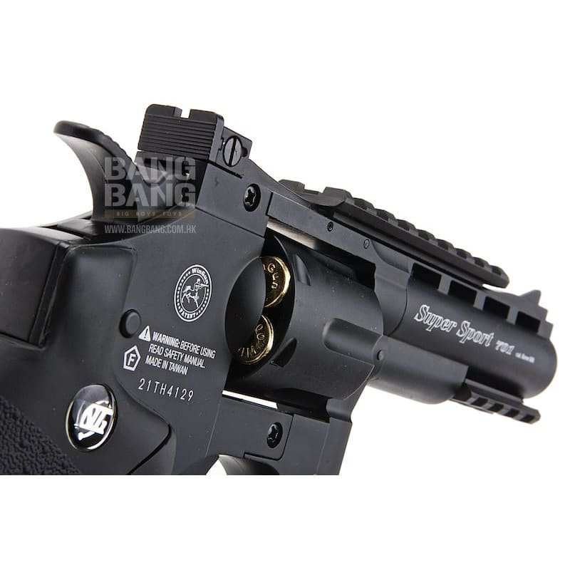 Gun Heaven (WinGun) 701 4 inch 6mm Co2 Revolver (Black Grip) - Black - Bang Bang Airsoft