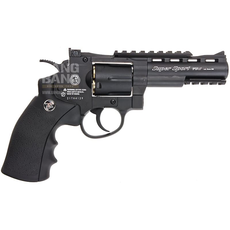 Gun Heaven (WinGun) 701 4 inch 6mm Co2 Revolver (Black Grip) - Black - Bang Bang Airsoft