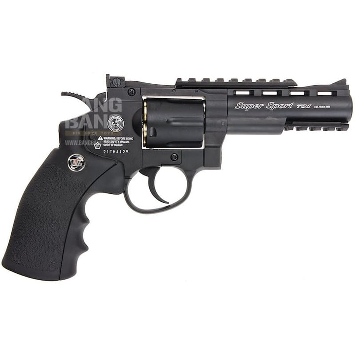 Gun Heaven (WinGun) 701 4 inch 6mm Co2 Revolver (Black Grip) - Black - Bang Bang Airsoft