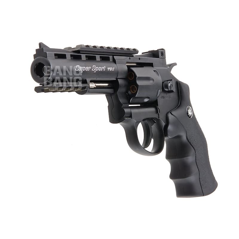Gun Heaven (WinGun) 701 4 inch 6mm Co2 Revolver (Black Grip) - Black - Bang Bang Airsoft