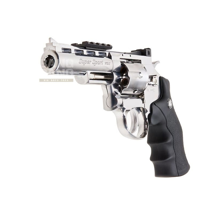 Gun Heaven (WinGun) 701 4 inch 6mm Co2 Revolver (Black Grip) - Silver - Bang Bang Airsoft