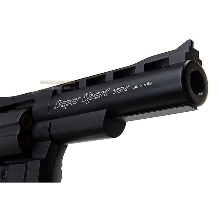 Gun Heaven (WinGun) 701 4 inch 6mm Co2 Revolver (Brown Grip) - Black - Bang Bang Airsoft