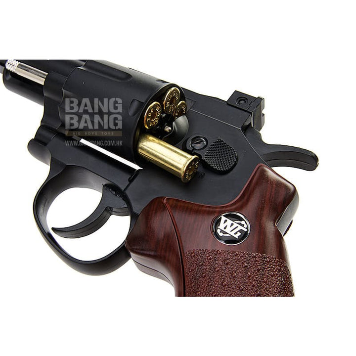 Gun Heaven (WinGun) 701 4 inch 6mm Co2 Revolver (Brown Grip) - Black - Bang Bang Airsoft