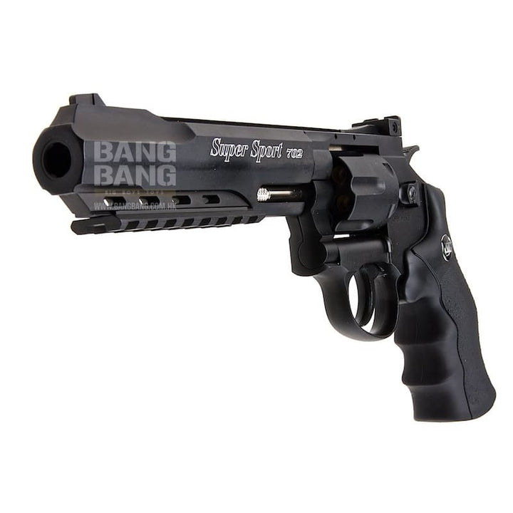 Gun Heaven (WinGun) 702 6 inch 6mm Co2 Revolver (Black Grip) - Black - Bang Bang Airsoft