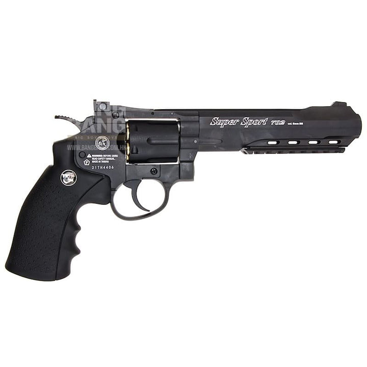 Gun Heaven (WinGun) 702 6 inch 6mm Co2 Revolver (Black Grip) - Black - Bang Bang Airsoft