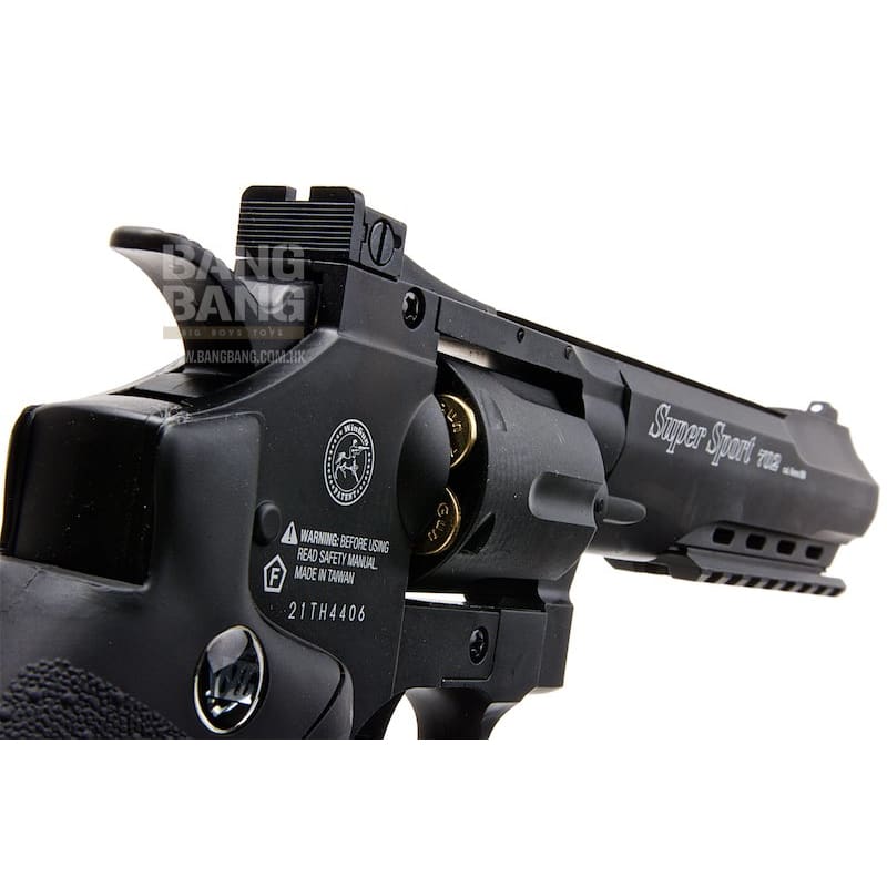 Gun Heaven (WinGun) 702 6 inch 6mm Co2 Revolver (Black Grip) - Black - Bang Bang Airsoft
