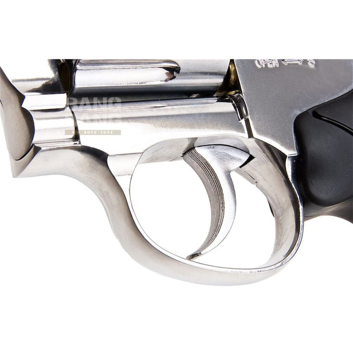 Gun Heaven (WinGun) 703 8 inch 6mm Co2 Revolver (Black Grip) - Silver - Bang Bang Airsoft
