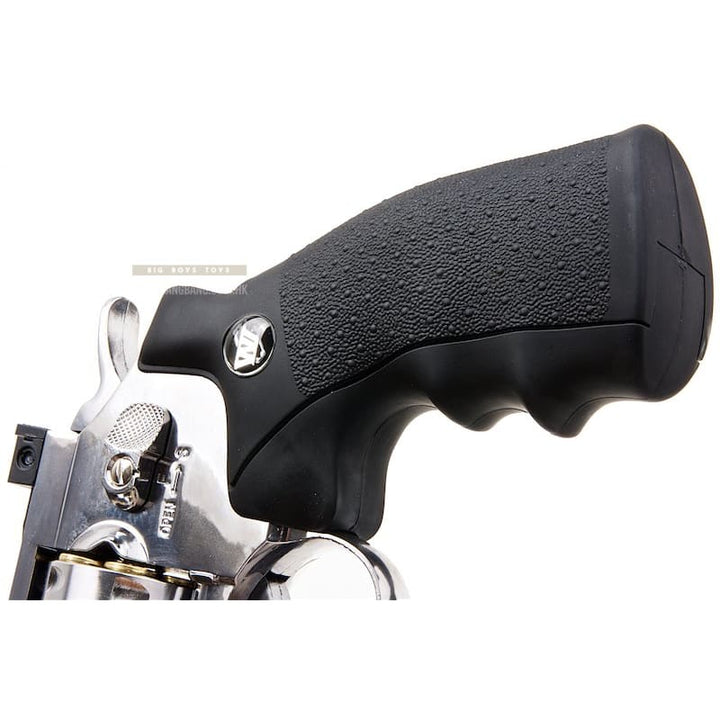 Gun Heaven (WinGun) 703 8 inch 6mm Co2 Revolver (Black Grip) - Silver - Bang Bang Airsoft