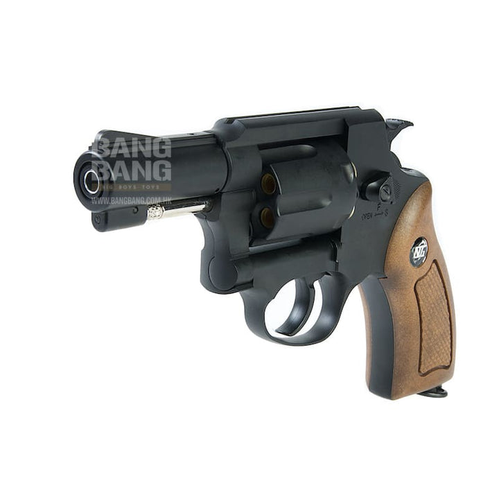Gun Heaven (WinGun) 731 Sheriff M36 2.5 inch Co2 Revolver - Black (Brown Grip) - Bang Bang Airsoft