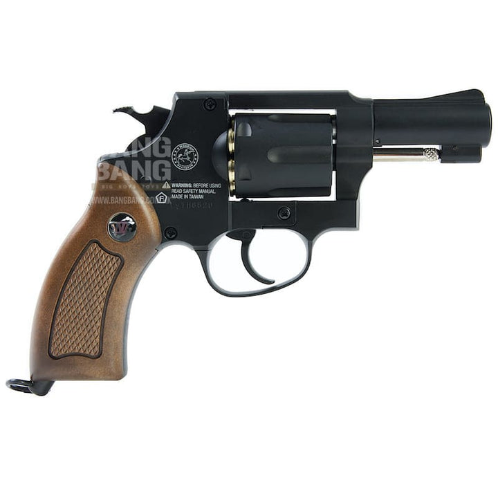 Gun Heaven (WinGun) 731 Sheriff M36 2.5 inch Co2 Revolver - Black (Brown Grip) - Bang Bang Airsoft