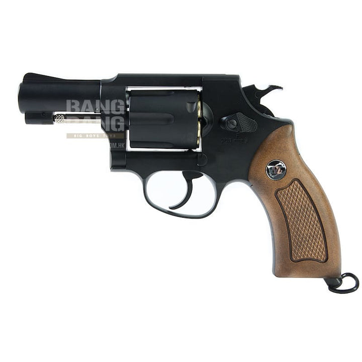 Gun Heaven (WinGun) 731 Sheriff M36 2.5 inch Co2 Revolver - Black (Brown Grip) - Bang Bang Airsoft