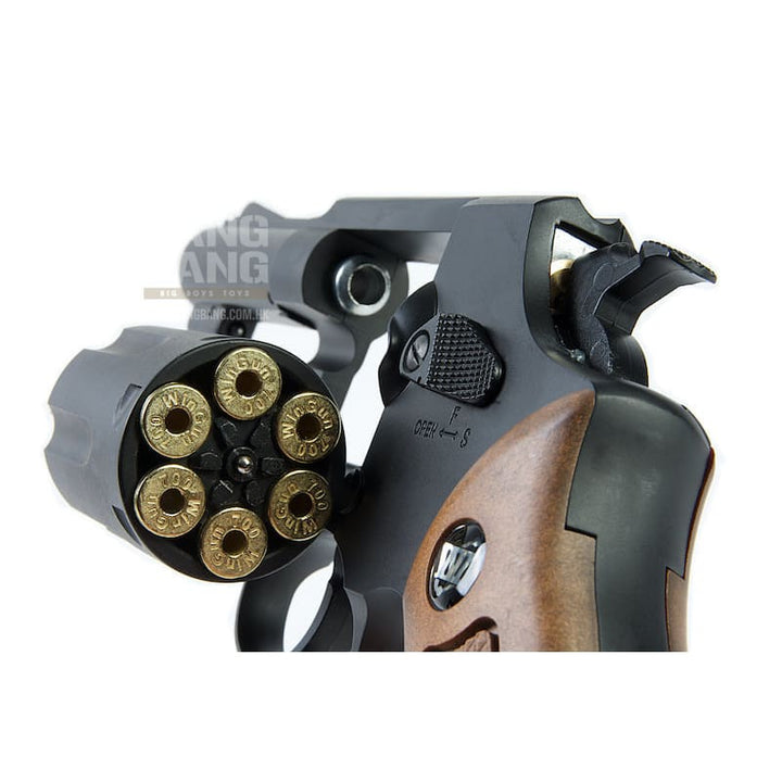 Gun Heaven (WinGun) 731 Sheriff M36 2.5 inch Co2 Revolver - Black (Brown Grip) - Bang Bang Airsoft