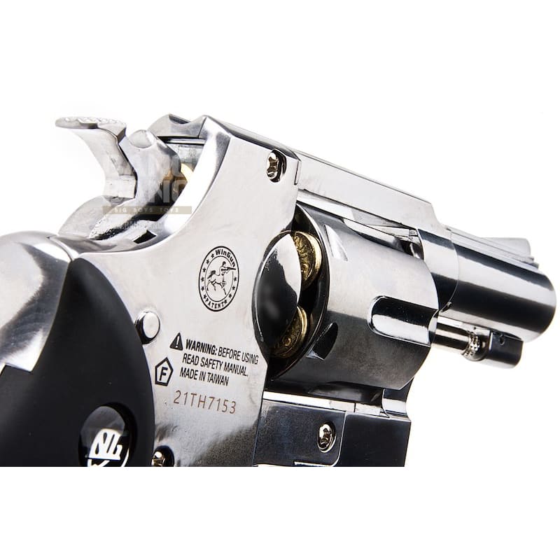 Gun Heaven (WinGun) 731 Sheriff M36 2.5 inch Co2 Revolver (Black Grip) - Silver - Bang Bang Airsoft