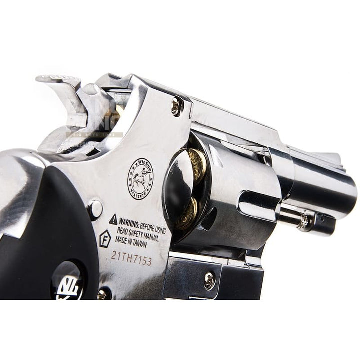 Gun Heaven (WinGun) 731 Sheriff M36 2.5 inch Co2 Revolver (Black Grip) - Silver - Bang Bang Airsoft