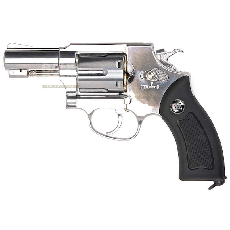 Gun Heaven (WinGun) 731 Sheriff M36 2.5 inch Co2 Revolver (Black Grip) - Silver - Bang Bang Airsoft