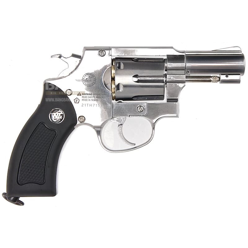 Gun Heaven (WinGun) 731 Sheriff M36 2.5 inch Co2 Revolver (Black Grip) - Silver - Bang Bang Airsoft