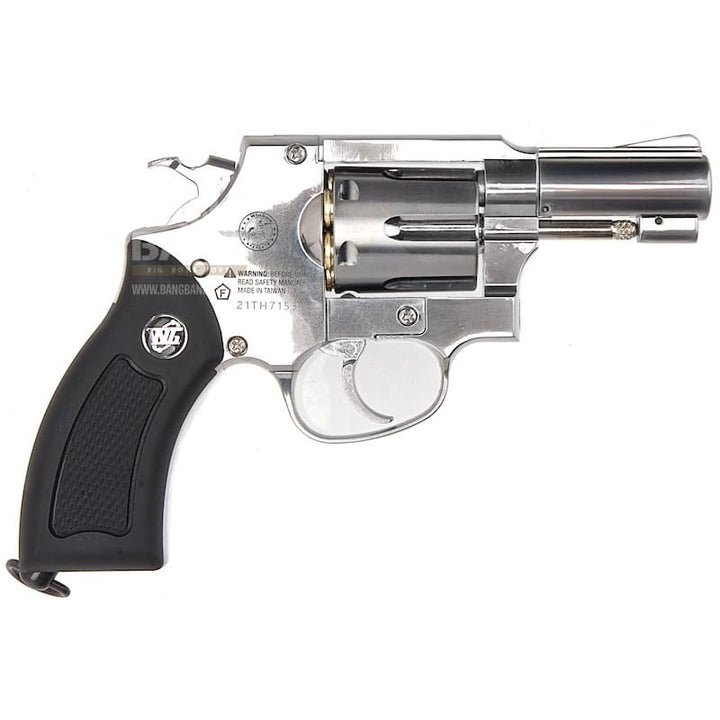 Gun Heaven (WinGun) 731 Sheriff M36 2.5 inch Co2 Revolver (Black Grip) - Silver - Bang Bang Airsoft