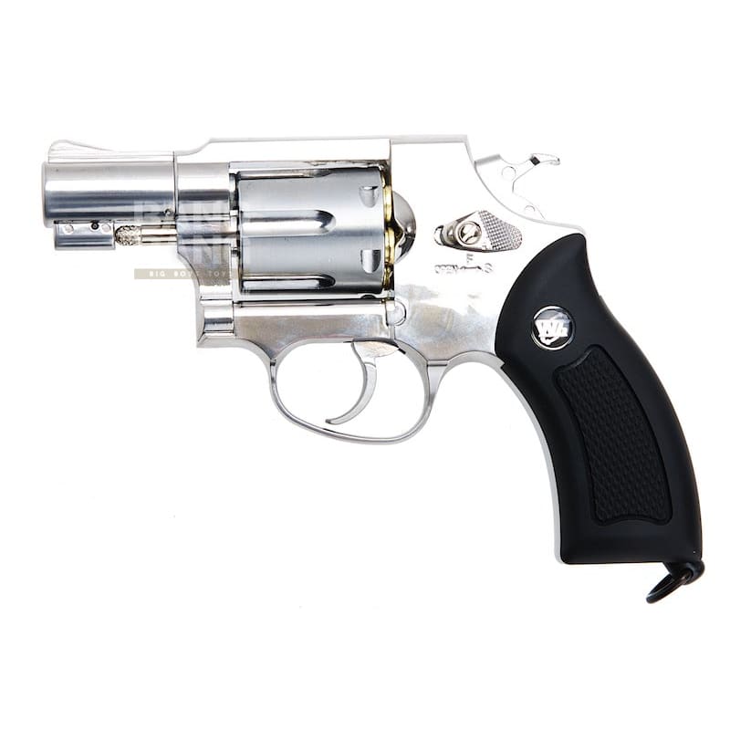 Gun Heaven (WinGun) 733 2inch 6mm Co2 Revolver (Black Grip) - Silver - Bang Bang Airsoft