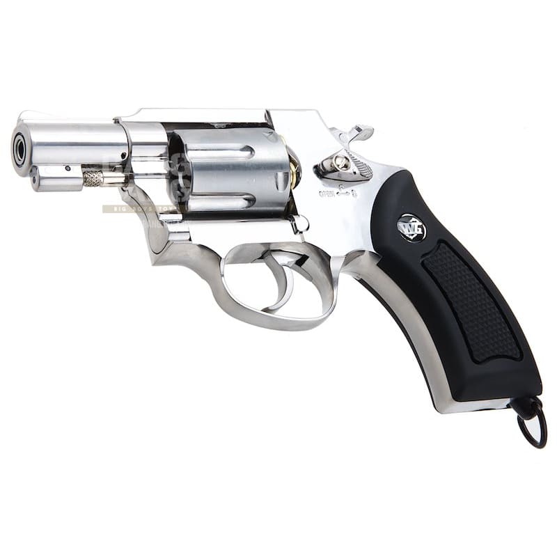 Gun Heaven (WinGun) 733 2inch 6mm Co2 Revolver (Black Grip) - Silver - Bang Bang Airsoft