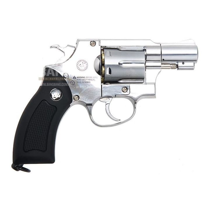 Gun Heaven (WinGun) 733 2inch 6mm Co2 Revolver (Black Grip) - Silver - Bang Bang Airsoft