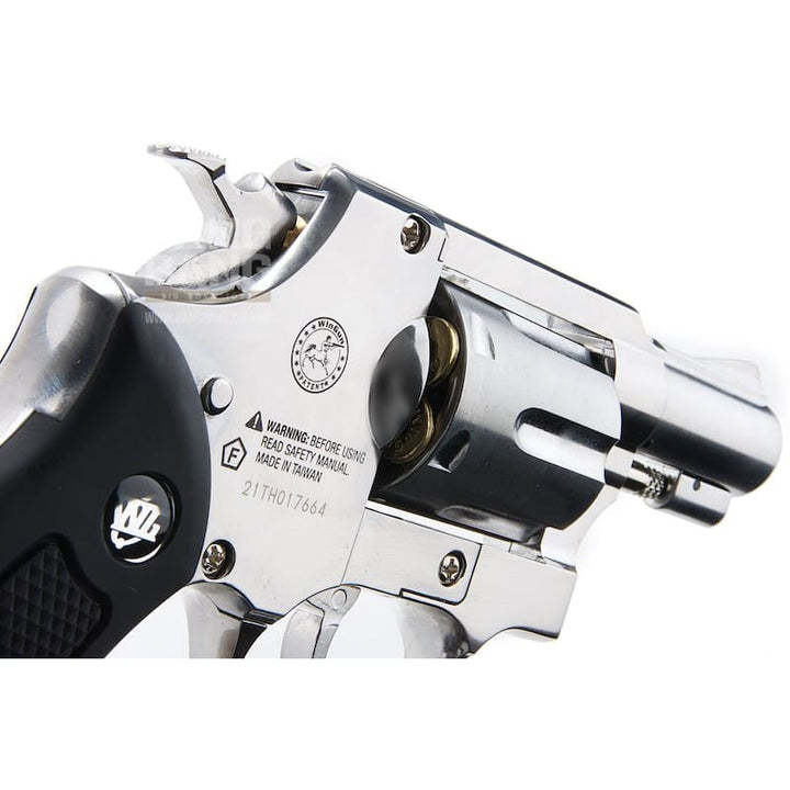 Gun Heaven (WinGun) 733 2inch 6mm Co2 Revolver (Black Grip) - Silver - Bang Bang Airsoft