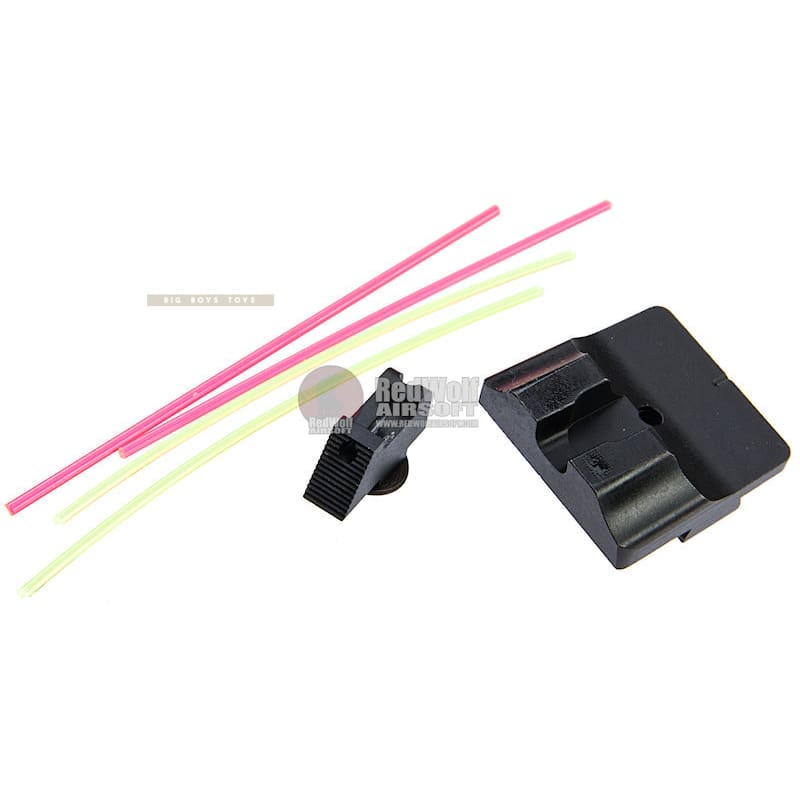 Guns Modify W Style Steel CNC Fiber Optic Sight Set for Tokyo Marui / Guns Modify/ WE Glock GBB Series - Bang Bang Airsoft