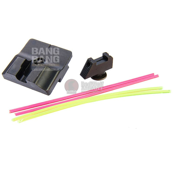 Guns Modify W Style Steel CNC Fiber Optic Sight Set for Umarex (VFC) Glock GBB Series - Bang Bang Airsoft