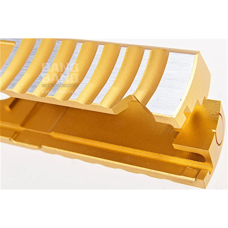 Gunsmith Bros CNC Aluminum Design 18 Single Slide Tokyo Marui Hi Capa 5.1 GBB - Gold 2 Tone - Bang Bang Airsoft