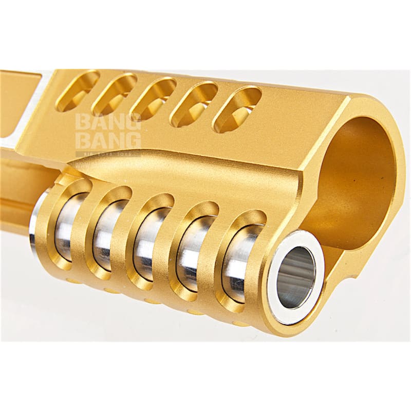 Gunsmith Bros CNC Aluminum Design 18 Single Slide Tokyo Marui Hi Capa 5.1 GBB - Gold 2 Tone - Bang Bang Airsoft