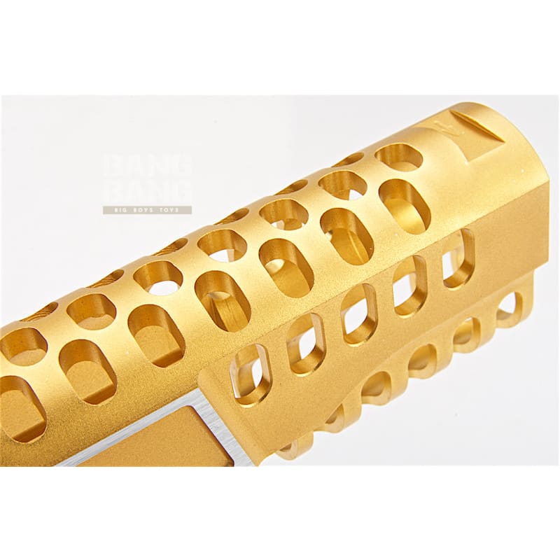 Gunsmith Bros CNC Aluminum Design 18 Single Slide Tokyo Marui Hi Capa 5.1 GBB - Gold 2 Tone - Bang Bang Airsoft