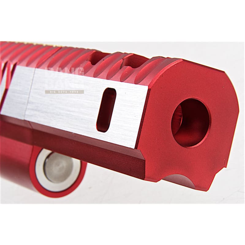 Gunsmith Bros CNC Aluminum IMM Curve Top Rhombus Open Slide Set for Tokyo Hi - Capa Series - 2 Tone Red - Bang Bang Airsoft