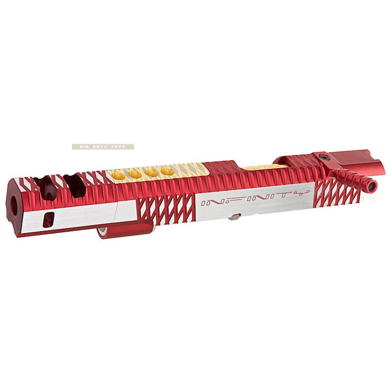 Gunsmith Bros CNC Aluminum IMM Curve Top Rhombus Open Slide Set for Tokyo Hi - Capa Series - 2 Tone Red - Bang Bang Airsoft