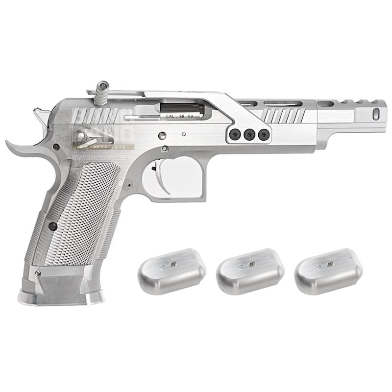 Gunsmith bros gb01 tf aluminum open gbb pistol - silver free