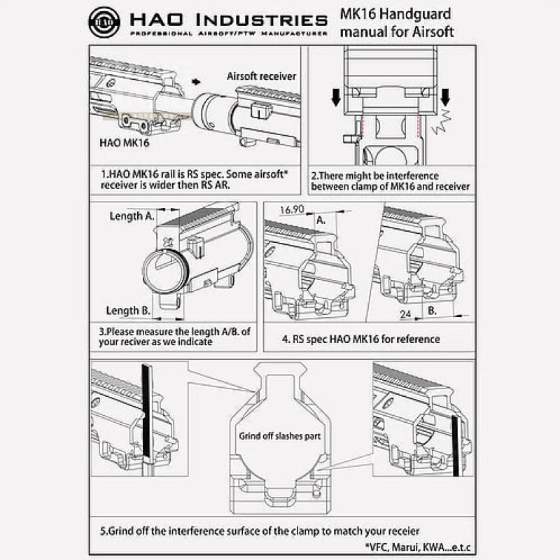 HAO MK16 M - Lok handguard (KWA/VFC/MARUI) - DDC - Bang Bang Airsoft