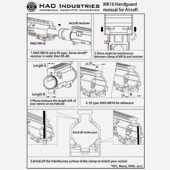 HAO MK16 M - Lok handguard (KWA/VFC/MARUI) - DDC - Bang Bang Airsoft