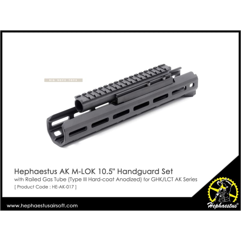 Hephaestus AK M - LOK 10.5" Handguard Set with Railed Gas Tube - Bang Bang Airsoft