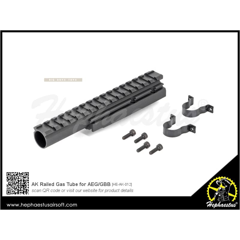 Hephaestus AK Railed Gas Tube for AK AEG / GBB Series (Type III Hard - coat Anodized) - Bang Bang Airsoft