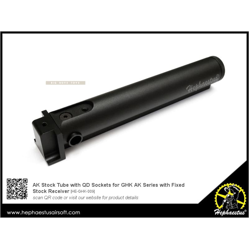 Hephaestus AK Stock Tube with QD Sockets for GHK AK Series with Fixed Stock Receiver - Bang Bang Airsoft