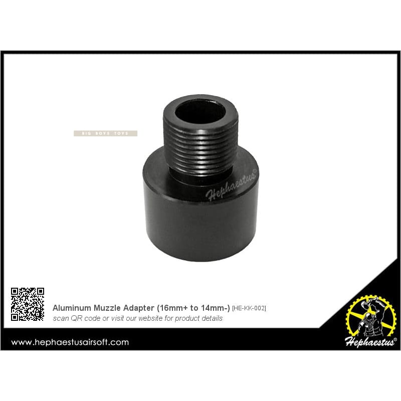 Hephaestus Aluminum Silencer Adaptor 16mm+ to 14mm - Bang Bang Airsoft