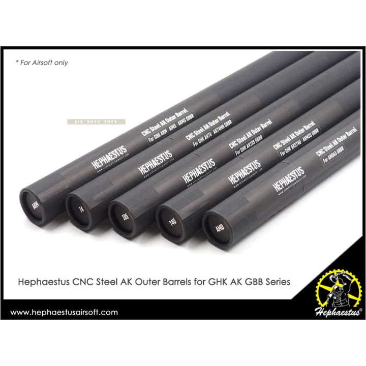 Hephaestus CNC Steel AK Outer Barrel for GHK GBB Series - Bang Bang Airsoft