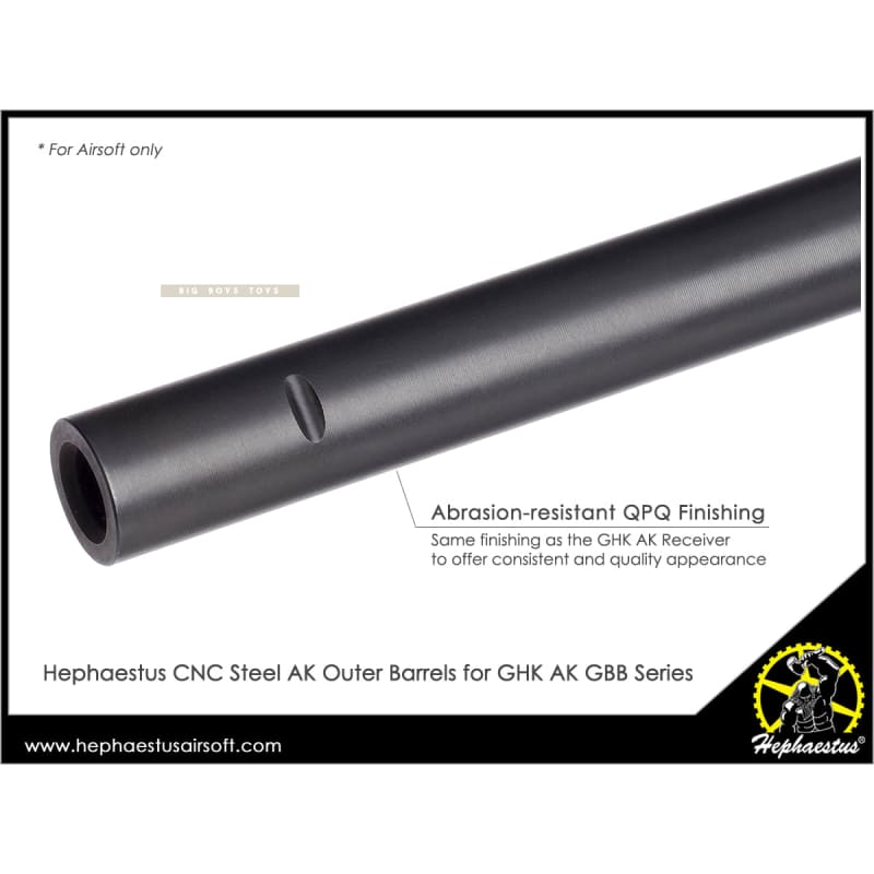 Hephaestus CNC Steel AK Outer Barrel for GHK GBB Series - Bang Bang Airsoft