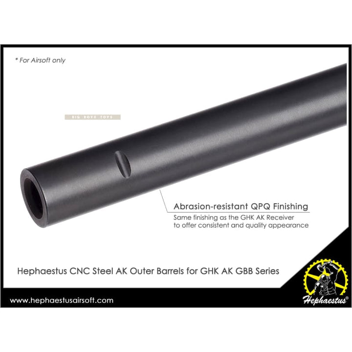 Hephaestus CNC Steel AK Outer Barrel for GHK GBB Series - Bang Bang Airsoft