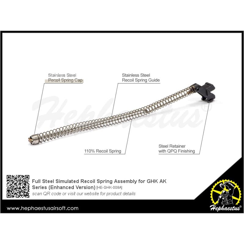 Hephaestus Full Steel Simulated Recoil Spring Assembly for GHK AK Series (Enhanced Version) - Bang Bang Airsoft