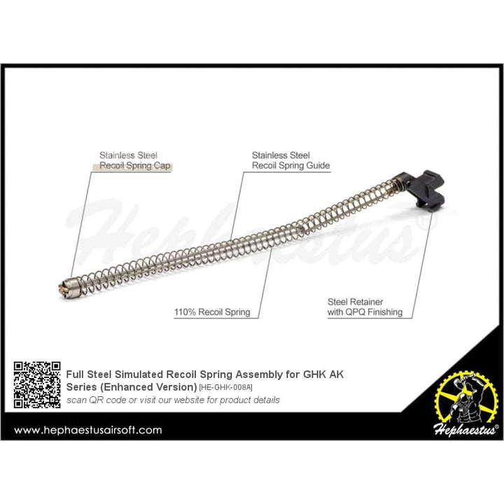 Hephaestus Full Steel Simulated Recoil Spring Assembly for GHK AK Series (Enhanced Version) - Bang Bang Airsoft