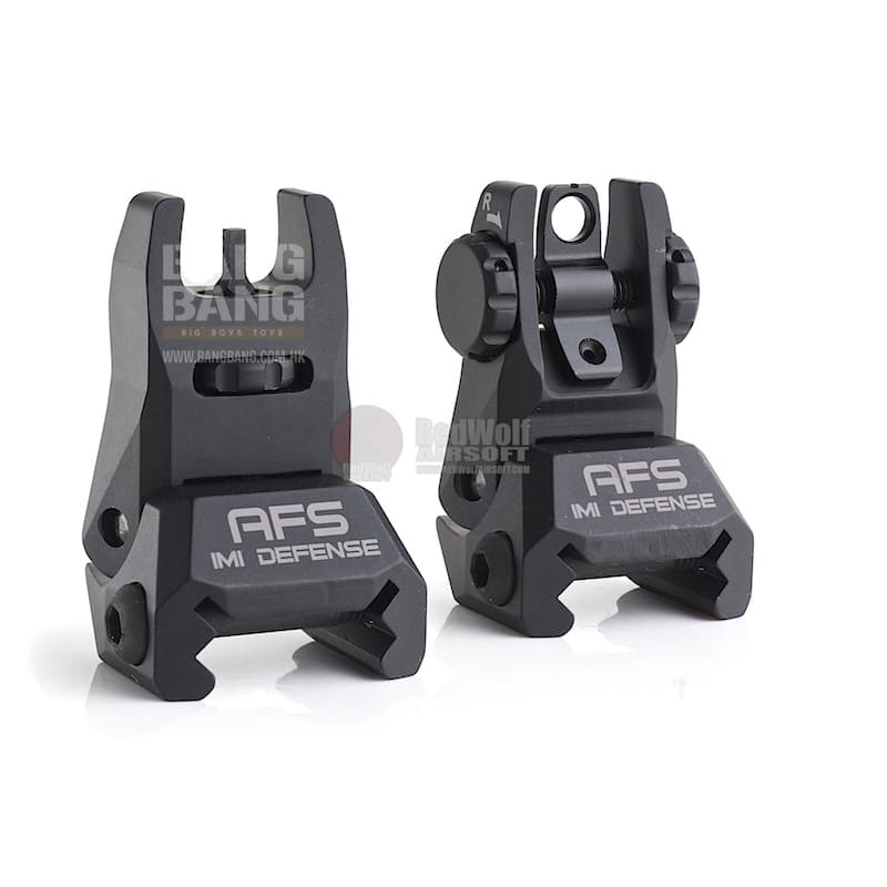 IMI Defense AFS Aluminum Flip Up Sight Set - BK - Bang Bang Airsoft