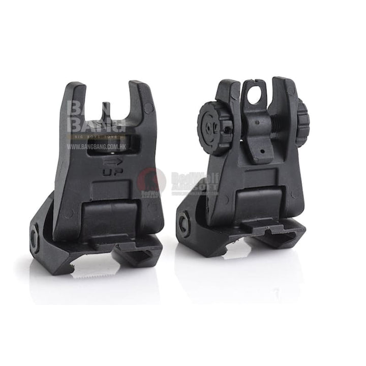 IMI Defense TFS / TRS Polymer Flip Up Sight Set - BK - Bang Bang Airsoft