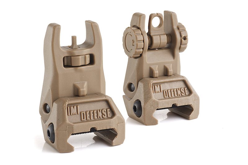 IMI Defense TFS / TRS Polymer Flip Up Sight Set - TAN - Bang Bang Airsoft