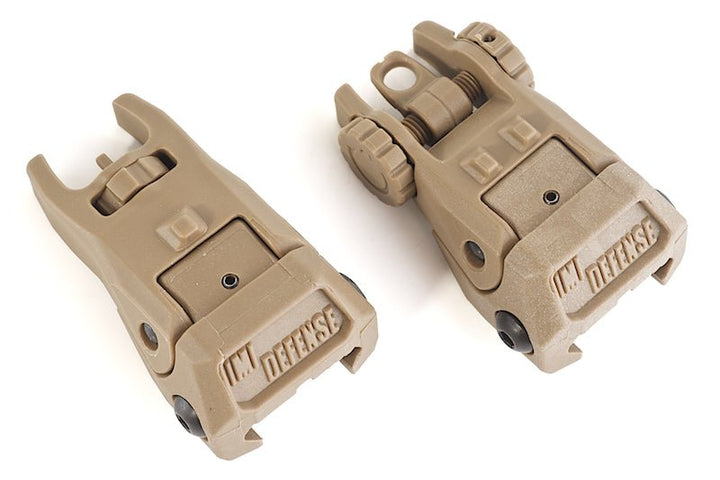 IMI Defense TFS / TRS Polymer Flip Up Sight Set - TAN - Bang Bang Airsoft