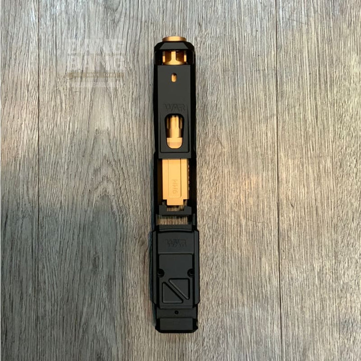 JDG WAR Afterburner RMR Slide Set for TM Model 19 ( Licensed by WAR ) ( Black Slide w/ Rose Gold Barrel ) - Bang Bang Airsoft